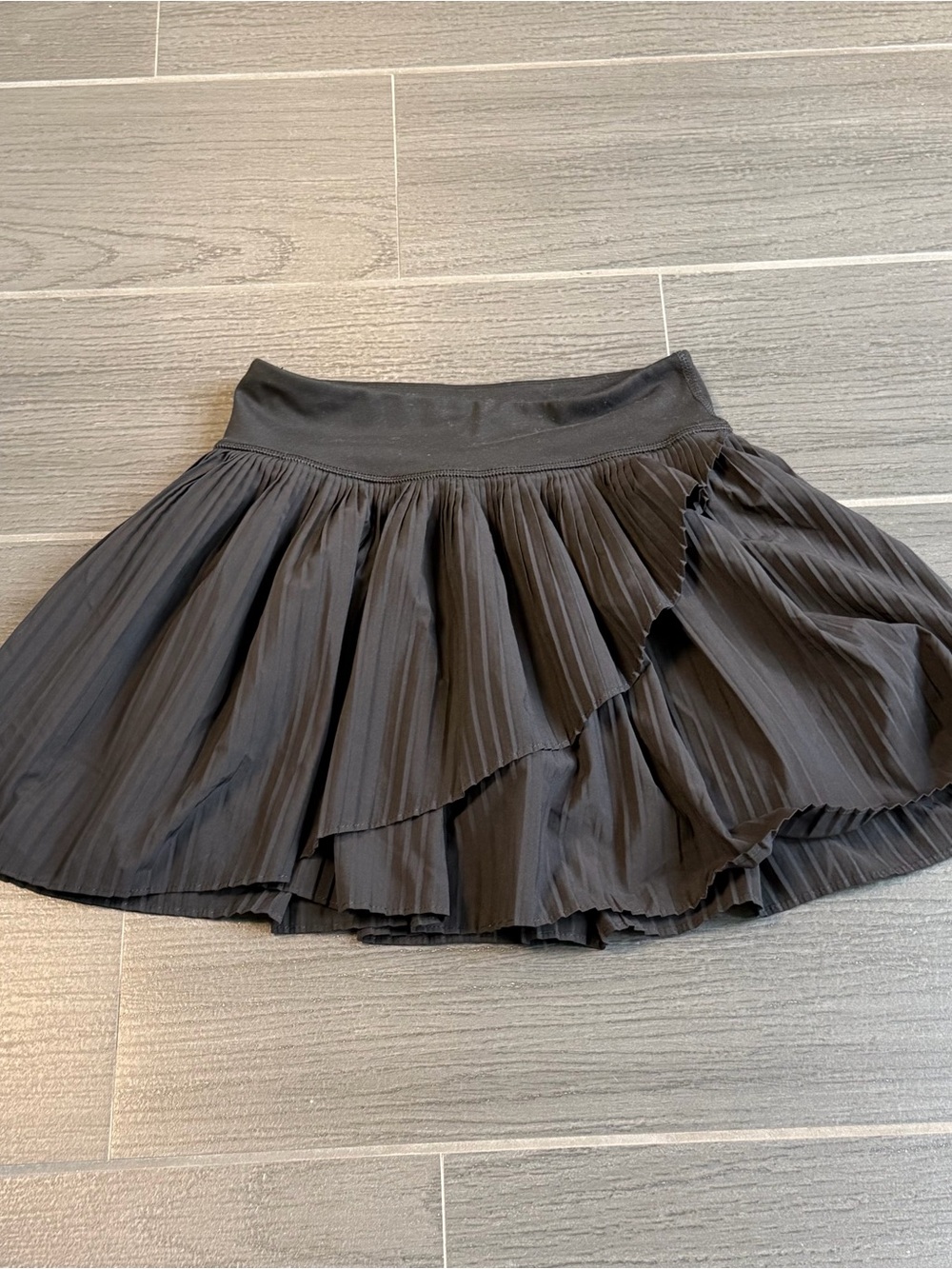 Yogalicious Black Pleated Ruffle Skater Skirt